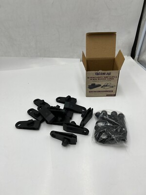 (8 Pack of 12) KING-A-MA-JIGS Heavy Duty Tarp Clip Ball Bungee Cord Black Lock