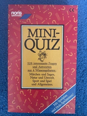 Mini-Quiz 528 Fragen mit Spielplan und Holz-Spielsteinen Noris Nr. 610/3351