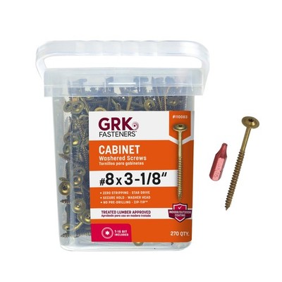Build Stronger Cabinets - GRK #8 x 3-1/8 Fasteners 270pc