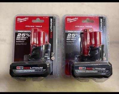 (2x) NEW IN PACK Milwaukee M12 48-11-2450 5.0 AH Batteries High Output 12 Volt