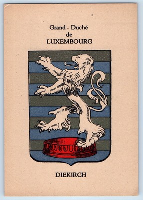 Luxembourg Postcard Grand-Duche Diekirch Lion Logo Crest c1910 Antique Unposted