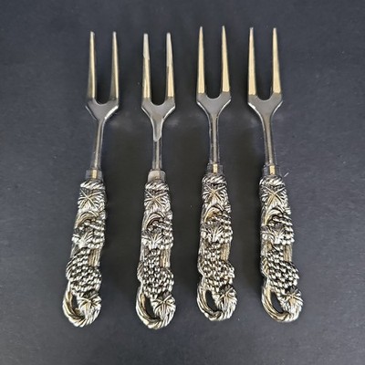 Studio Nova Set Of 4 Stainless Steel Appetizer Forks Vineyard Theme C9