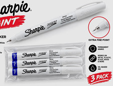 Sharpie Paint Oil-Based Paint Marker, White Extra Fine Point, 3 Pack