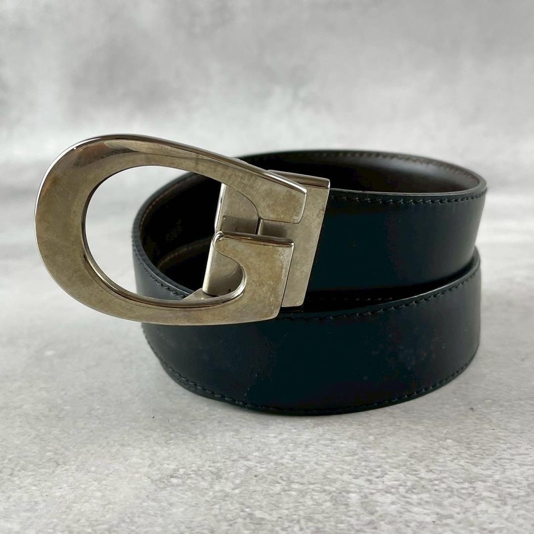 GUCCI Luxury Belt Gg Silver Metal Fittings Men  DDU