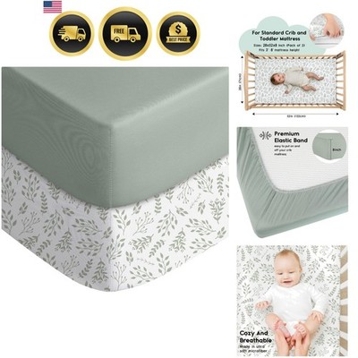 Yoofoss Baby Crib Sheets for Boys Girls, Fitted Crib Sheet 2 Pack for...