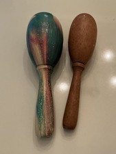 Lot of 2 Vintage Wood Darning Eggs   Sock Darners  Mending Sewing Tool 