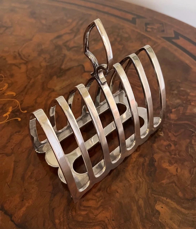 Fine Quality Heavy Victorian Gothic Toast Rack by William Hutton. Excellent Con. - image 3 of 4