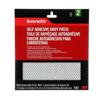 Bondo Self-Adhesive Body Patch, For Large Rust-Outs and Pack, Metallic