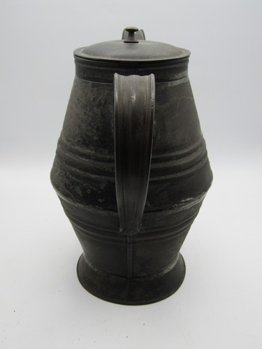 ANTIQUE PRIMITIVE AMERICAN TIN TOLEWARE COFFEE POT (MID-1800's) - Picture 7 of 9