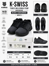 NIB K-Swiss Tubes Millennia PCMF Men's Sneakers Black Castlerock 11.5