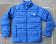 NORTH FACE 550 Boy BLUE Full Zip PUFFER Quilted DOWN JACKET Insulated L 14-16