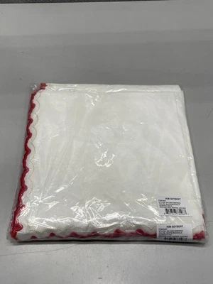 Kim Seybert Arches Napkins Holiday Christmas Set Of 4 Linen Red/White Sealed