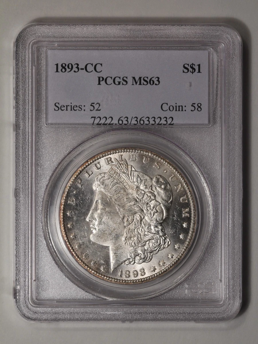 1893-CC $1 Morgan Dollar PCGS MS63