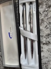 Cross Century Set Chrome Ballpoint Pen  0.5mm Pencil New In Box 350105 Usa