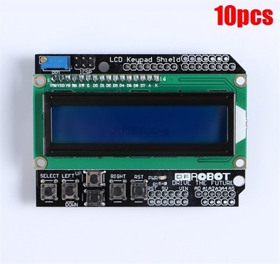 10 Pcs For Arduino Board Keypad Shield 1602 Lcd Blue Backlight Duemilanove Ro at
