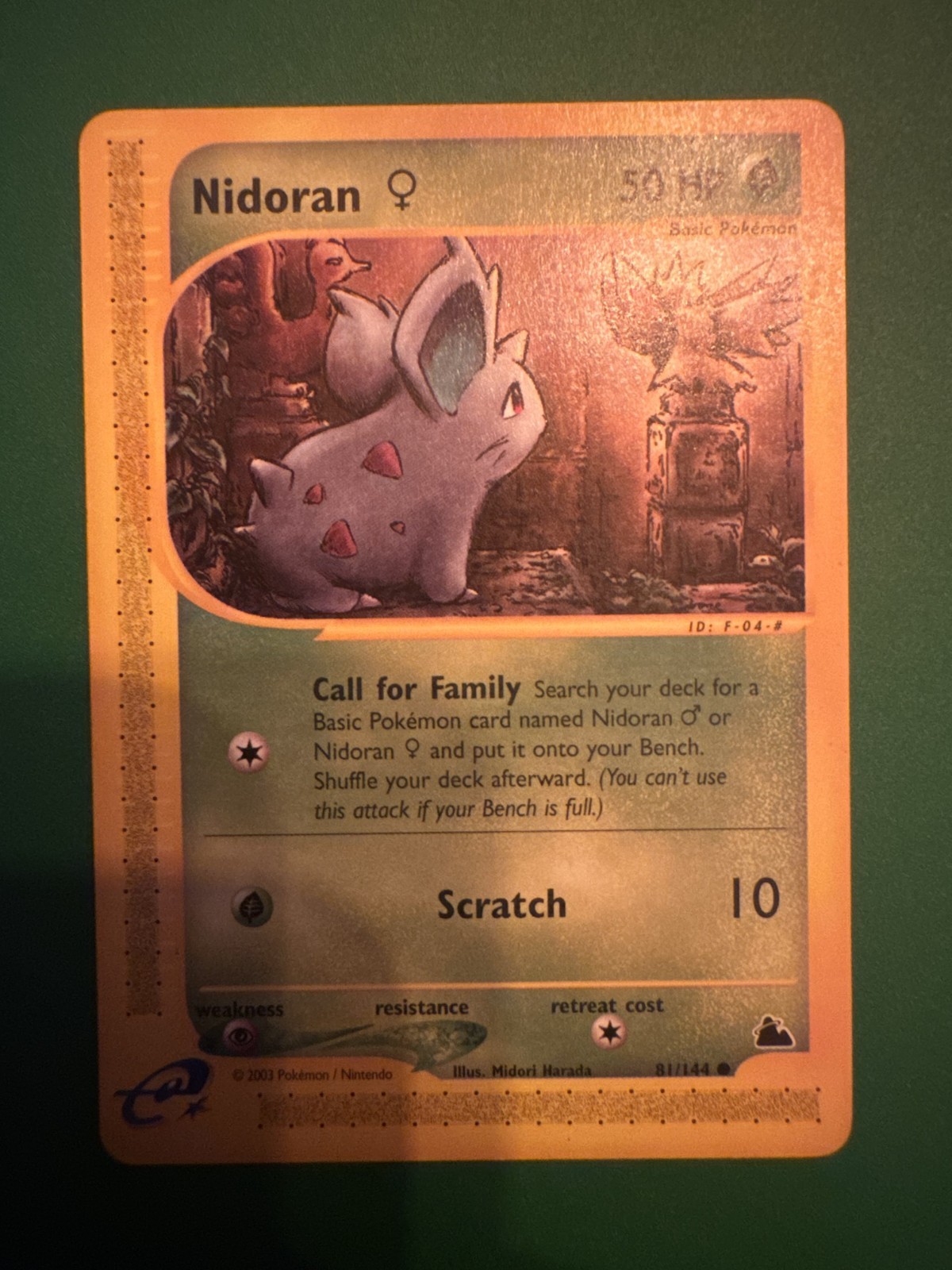 Nidoran F 81/144 Skyridge Regular Pokemon Card NM
