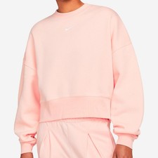 NEW Nike Phoenix Fleece Crew Women  s Sweatshirt Pink Size Large DJ7665  864