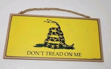 Don't Tread On Me Gadsden Flag Wood Sign Made In The USA Military NEW 10"x5" D6