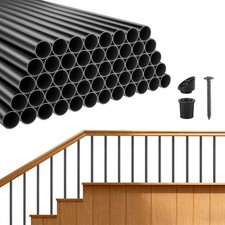 VEVOR 125 Pack Deck Balusters 26 in Aluminum Spindles 3/4 in Dia. Round Black