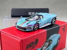 BBR 1:64 Light Blue Daytona SP3 Convertible Sports Model Diecast Metal Car 