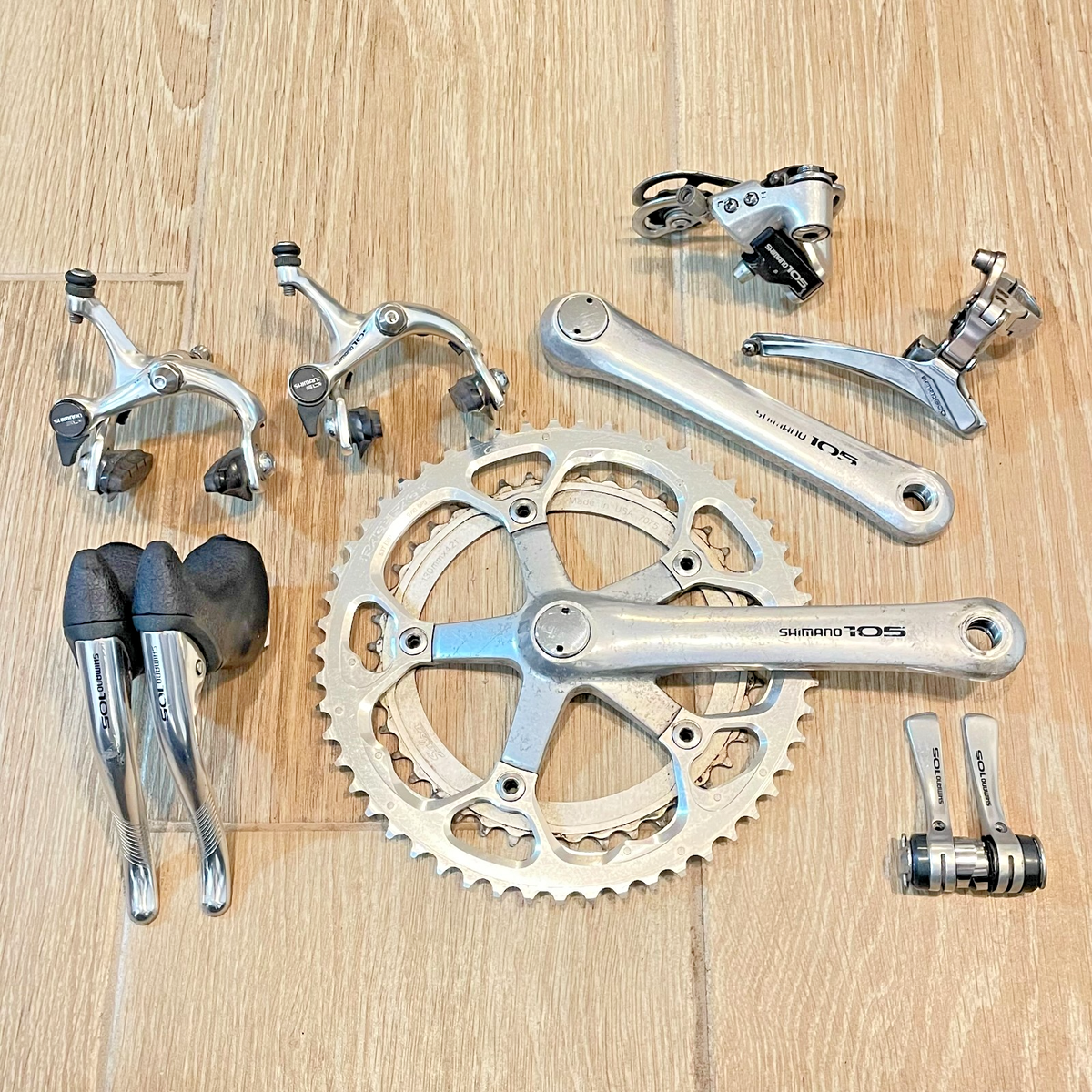 Vintage Shimano 105 1050 7 Speed Road Groupset Brakes Shifters