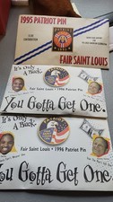 Lot of 3 (1995&1996) Fair St Louis Patriot Pins. New In Sealed Envelopes Mint