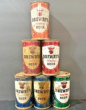 Set of 6 Drewrys "Horoscope Series" 12oz. Flat Top Beer Cans - South Bend, IN