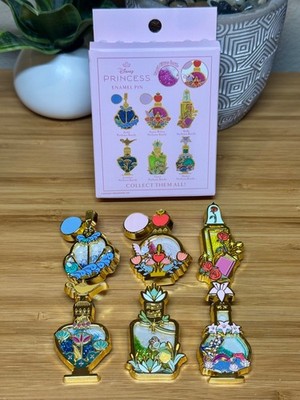 Disney Princess Liquid Glitter Perfume Bottle Blind Box Enamel Pin - You Choose