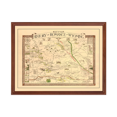 Old Map of Wyoming 1928 - Vintage Wyoming Art