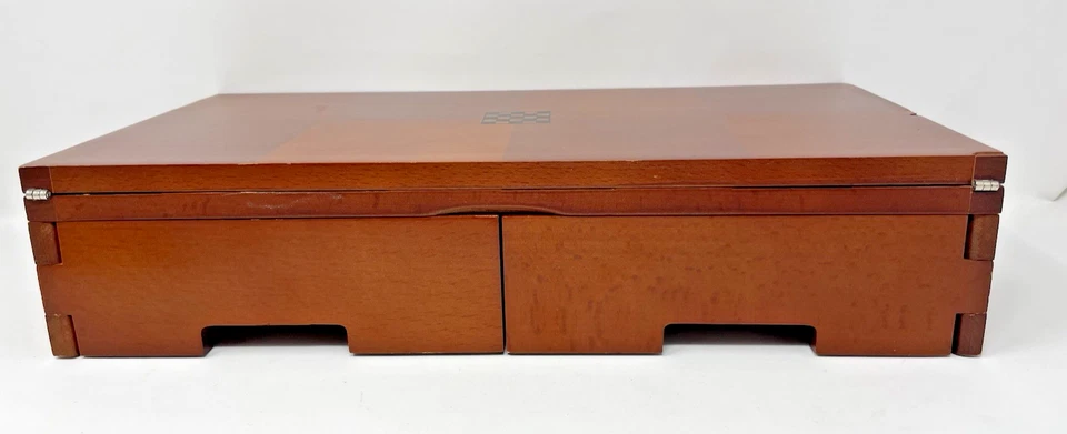 Michael Graves Large Chess & Checkers Complete Set Post Modern Folding Wood Box - Image 3 of 4