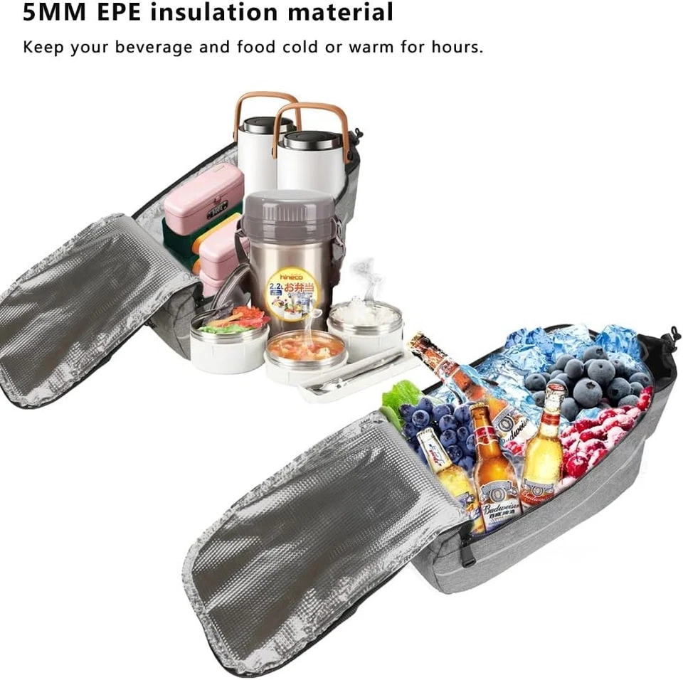 Bolsa portabicicletas trasera bolsa refrigeradora maletero bicicleta aislada 10L reflectante Foto 3 de 4