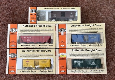 Con-Cor HO Scale Freight Cars 5-Car Lot New in Box Vintage 1/87