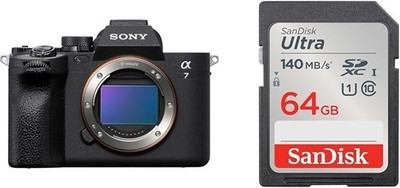 Sony α7IV Mirrorless Camera Body Black + SanDisk 64GB SD Card