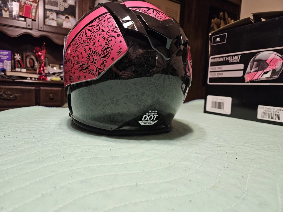 Capacete de motocicleta Z1R Warrant PAC rosto inteiro | Preto/rosa | Certificado DOT - Imagem 4 de 4