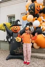 Foil Standing Balloon Scarecrow XXL 111.5x152 cm Black | With Tassels & Pumpkin