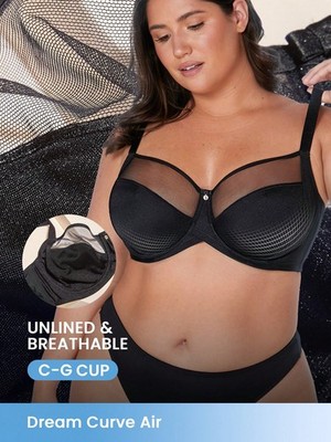 Comfortable Plus Size Black Full Cover Bra With Side Support From Cheap24