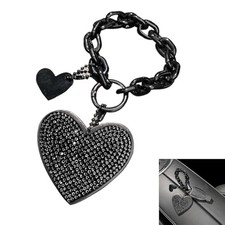 Cute Heart Keychain, Pretty Bling Key Chain Accessories, Sparkling 1 PC Black