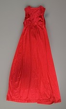 VTG Van Raalte Women M Red Full nightgown Solid Lace Trim sleeveless gorgeous
