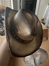 Kenny K Western Hat Straw Brown Decorative Band Medium TM10L-B