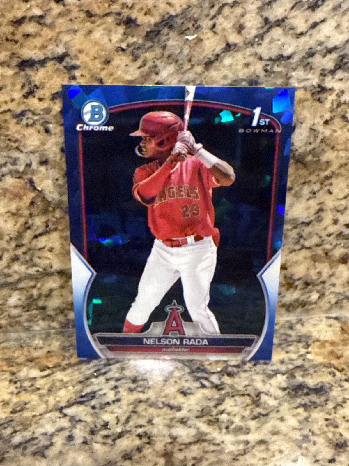 Nelson Rada 2023 Bowman Chrome 1st Sapphire Refractor Angels RC Angels # 1 Prosp