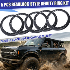 5x Black Bead Lock Wheel Trim Ring Kit For 2021-2027 Ford Bronco Beauty Rings 5x Black Bead Lock Wheel Trim Ring Kit For 2021-2027 Ford Bronco Beauty Rings