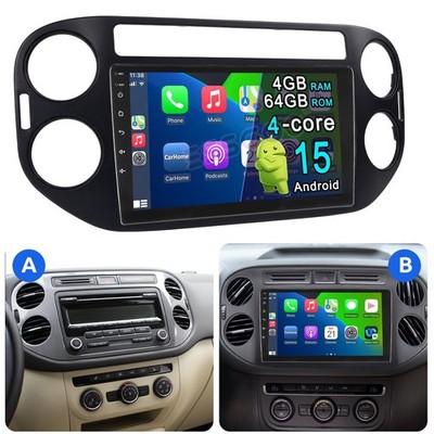 4+64GB Android 15 Autoradio Apple Carplay GPS RDS SWC für VW Tiguan 5N Golf Plus