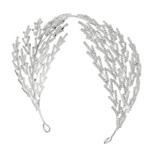 Wedding Headpiece for Bride - Hair Jewelry Wedding Headband Tiara Leaf Headband