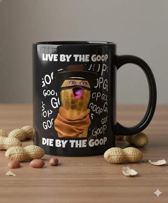 Funny Goop Peanut Mug   Live By The Goop Die By The Goop Cup   Silly Peanut Char