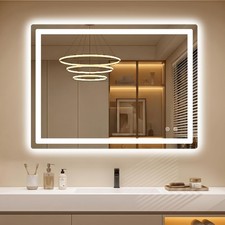 LED Bathroom Vanity Mirror with Light, 30"x40" Led Bathroom Vanity Mirror wit...