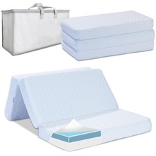 Trifold Pack and Play Mattress,38"x26" Double-Layer Memory Foam Pack N Play M...