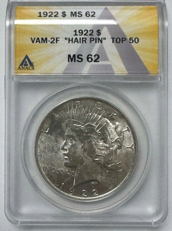 Silver MS 62 Graded 1922 Year Peace Dollars (1921-1935) for sale