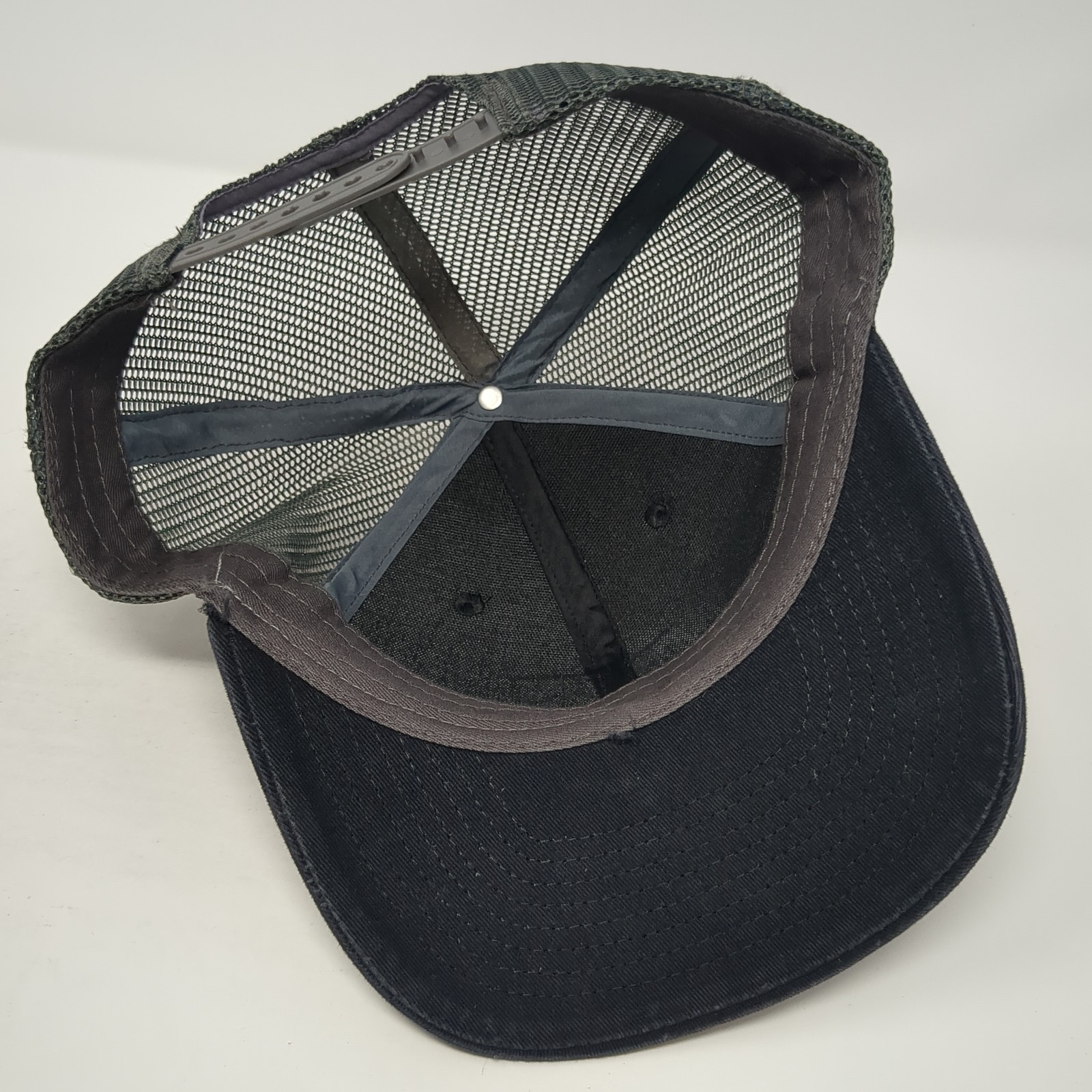 AIC Flag Leather Patch Snapback Trucker Hat Black… - image 7