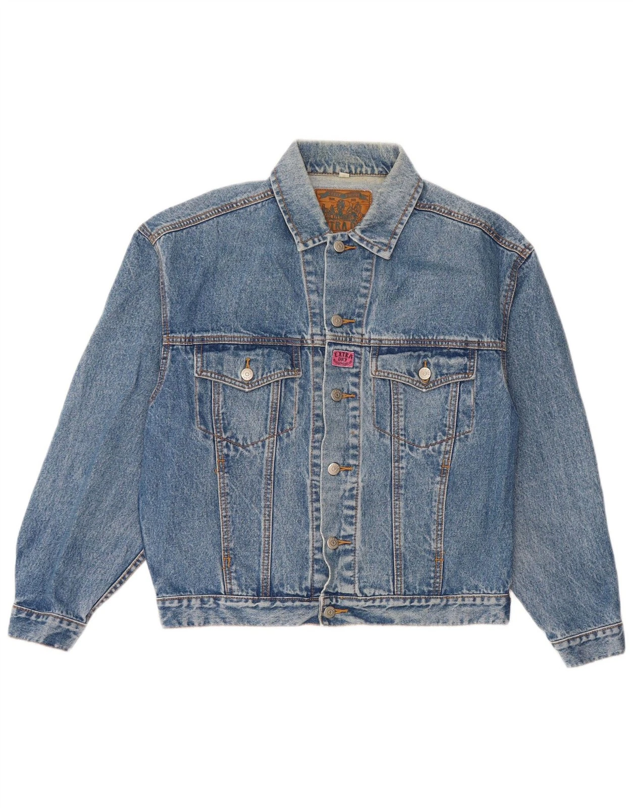 Vintage Mens Denim Jacket UK 36 Small Blue Cotton HD13