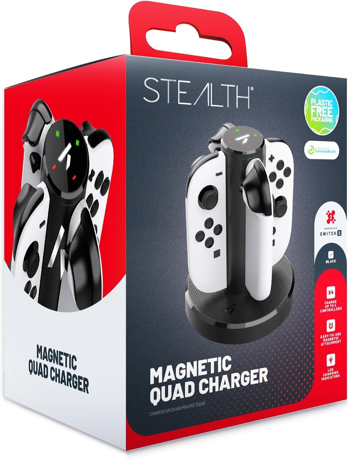 Stealth Magnetic Quad Charger S2-QCD for Nintendo Switch 2